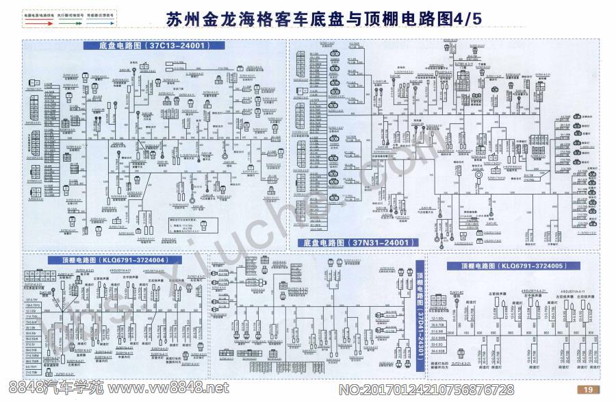 苏州金龙海格客车底盘与顶棚电路图4